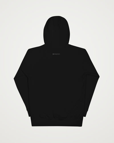 Not Your Keys on a black hoodie, back view