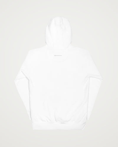 Not Your Keys on a white hoodie, back view