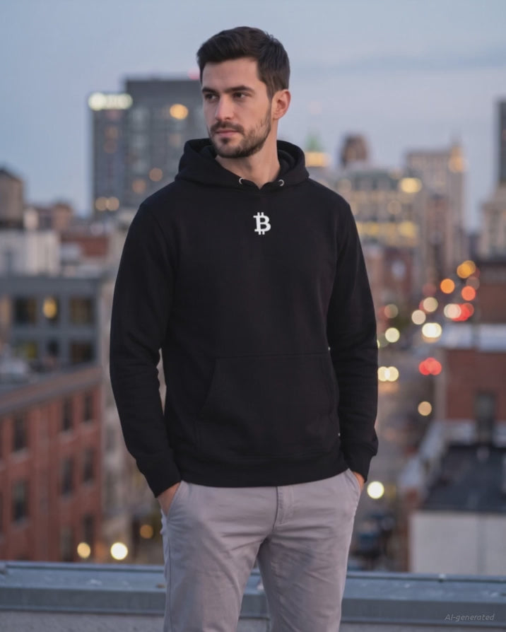 Bitcoin Whitepaper on a black hoodie, product video