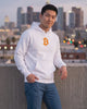 Orange Bitcoin Symbol on a white hoodie, product video