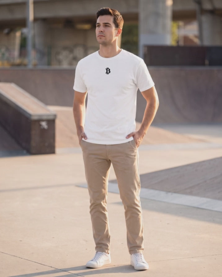 Bitcoin Whitepaper on a white t-shirt, product video