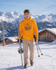Ride The Orange Slope Ski Men's Bitcoin Hoodie on a orange hoodie, product video