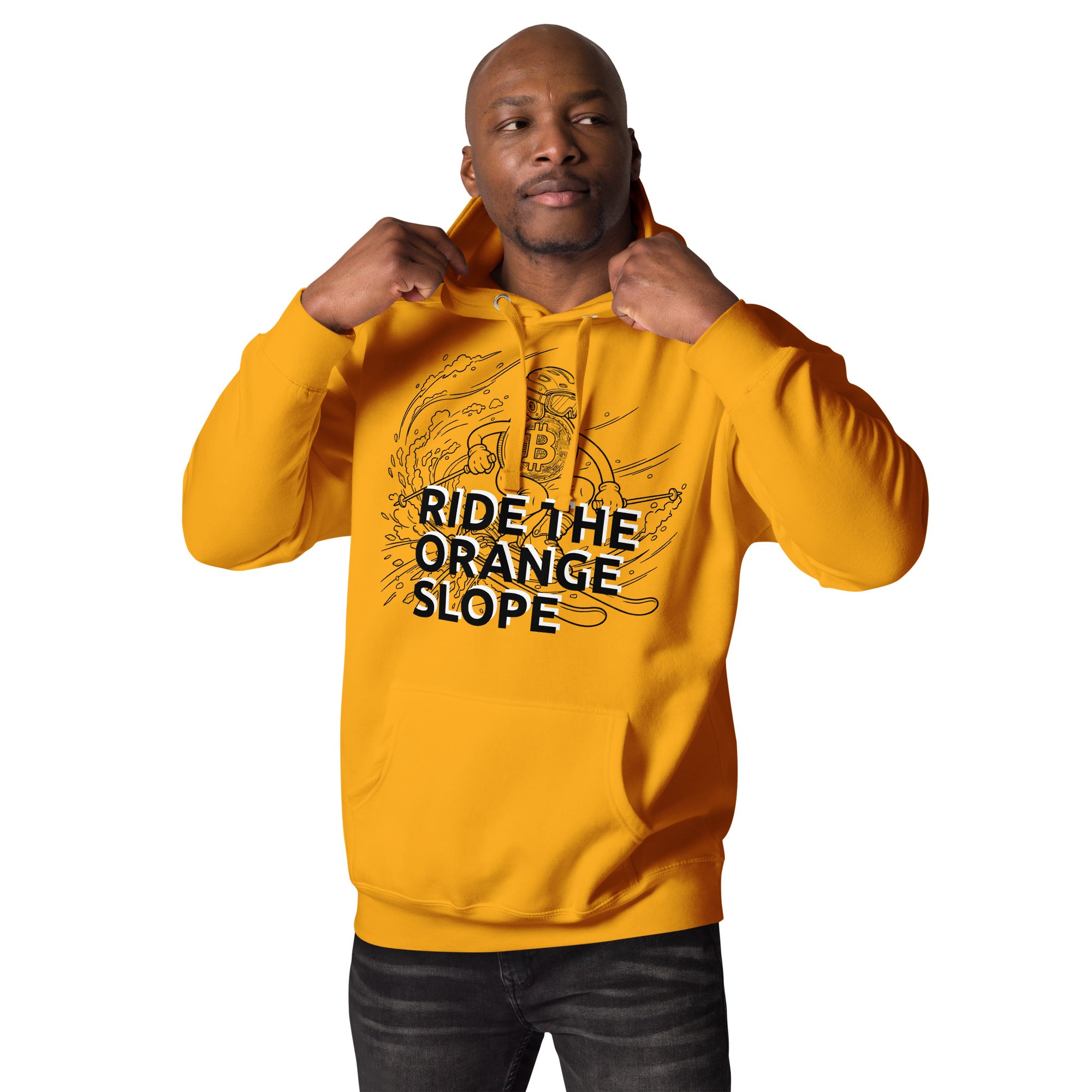 Bitcoin Hoodie - Ride The Orange Slope #BKSNOB-Orange