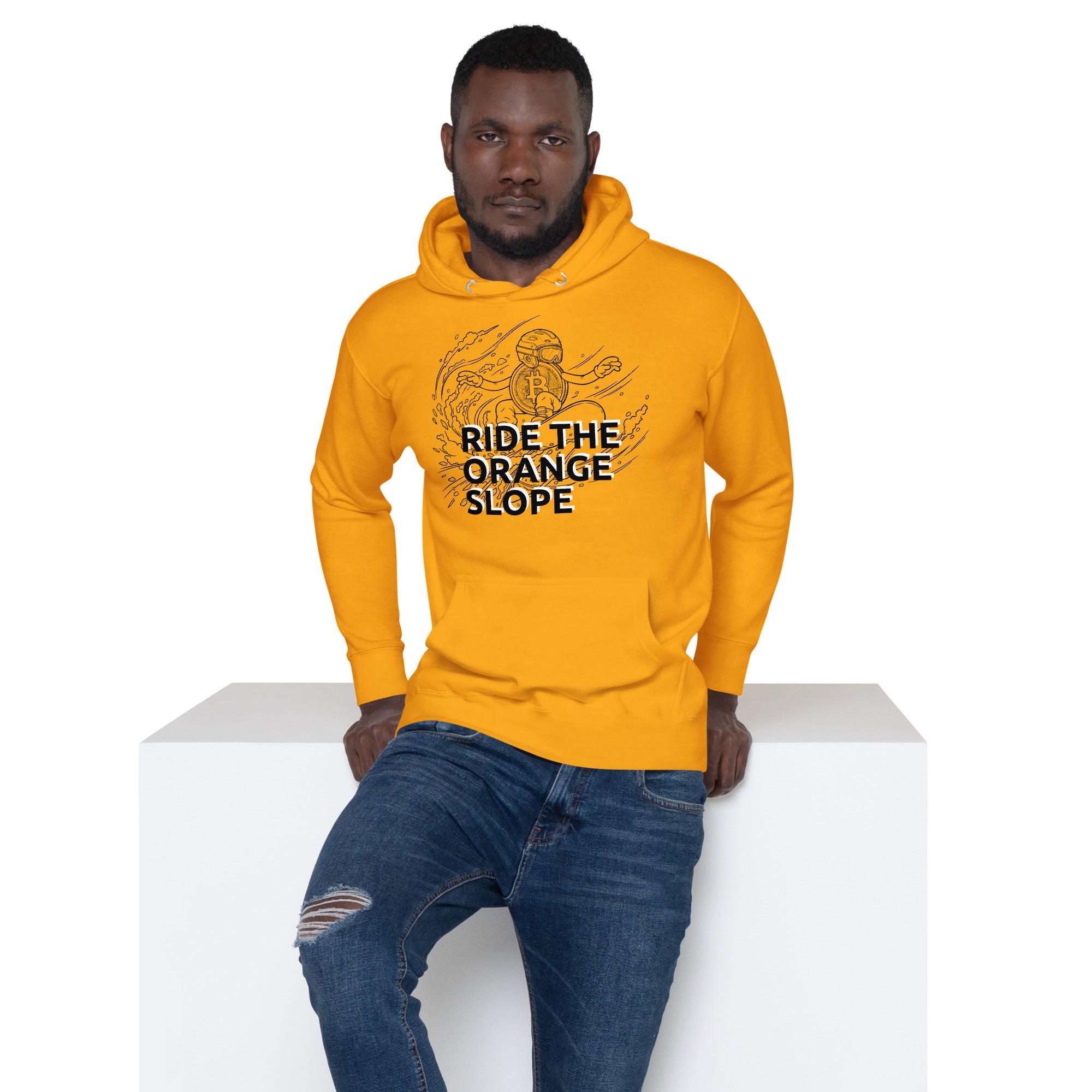 Bitcoin Hoodie - Ride The Orange Slope #BKSKOB-Orange