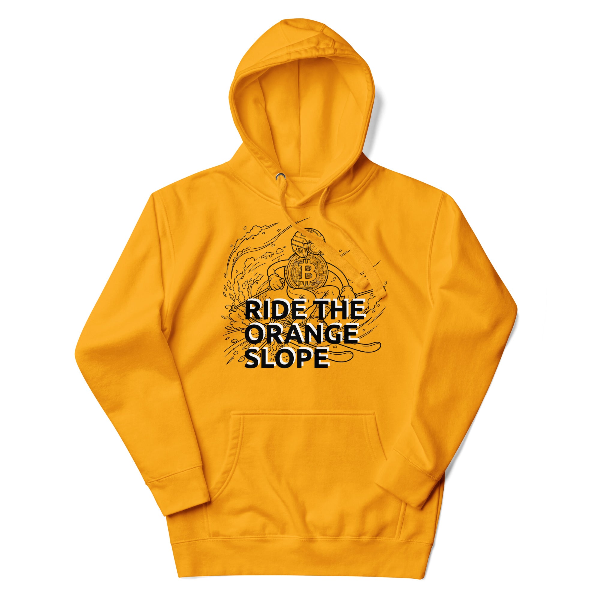 Bitcoin Hoodie - Ride The Orange Slope #BKSKOB-Orange
